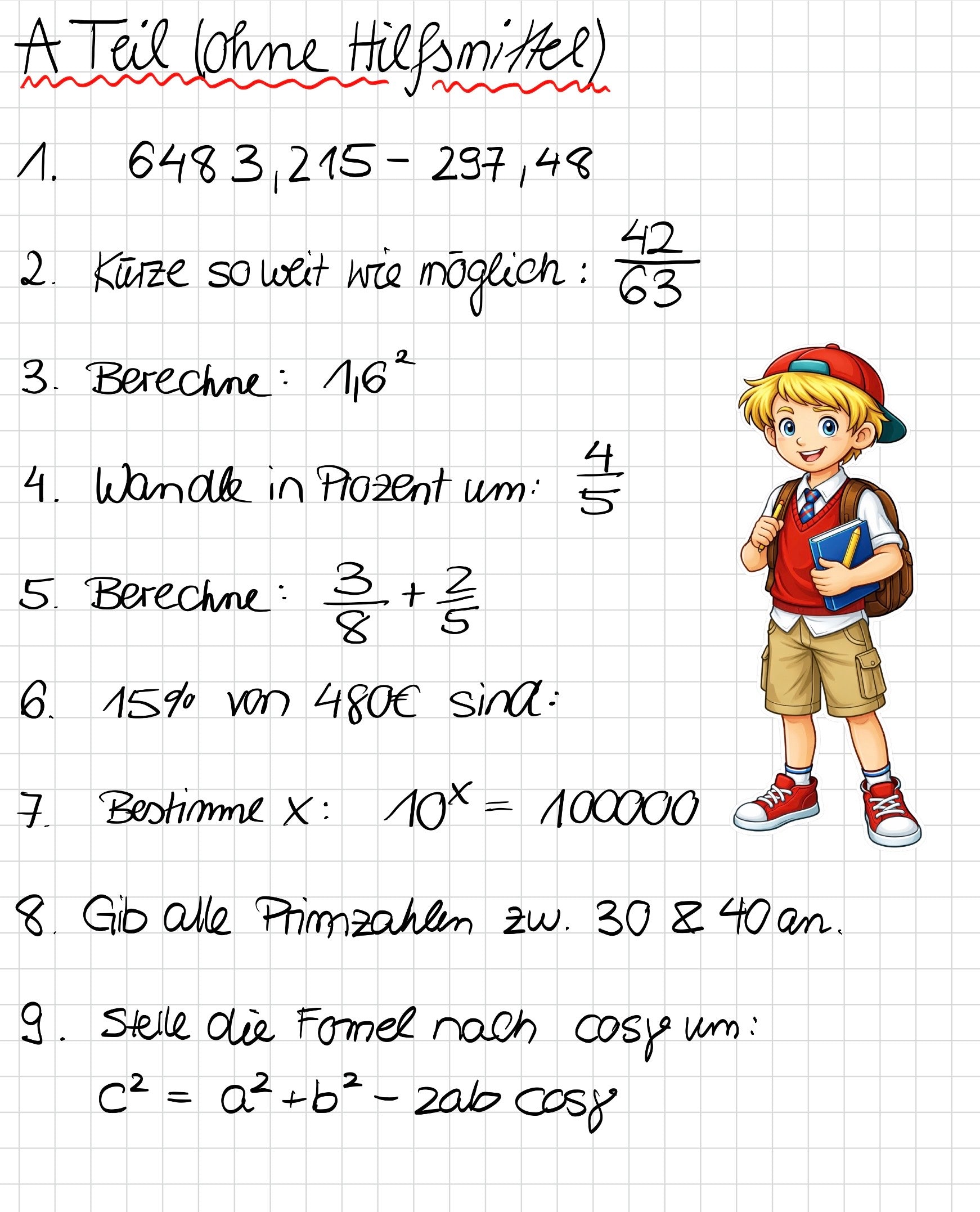 Mathe Abschlussprüfung 10. Klasse – 75 Prüfungsaufgaben mit Lösungen