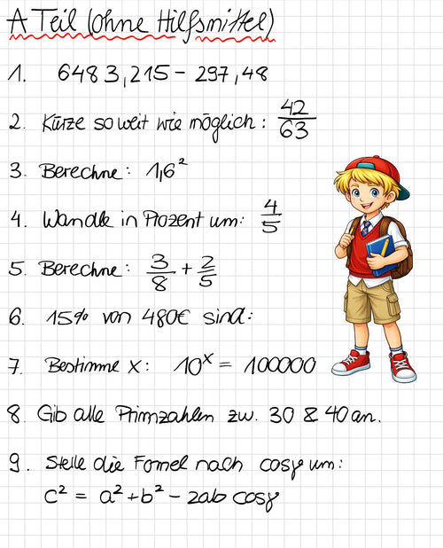Mathe Abschlussprüfung 10. Klasse – 75 Prüfungsaufgaben mit Lösungen